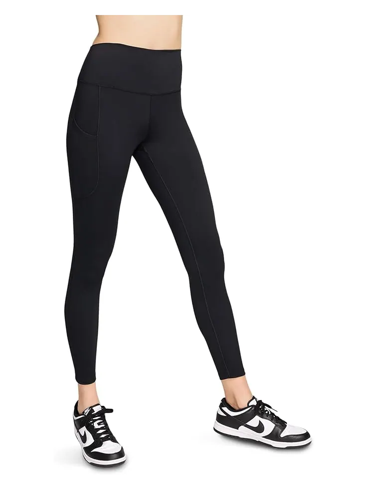 Брюки Nike High-Waisted 7/8 Leggings with Pockets — изображение 1 из 4, черный/черный