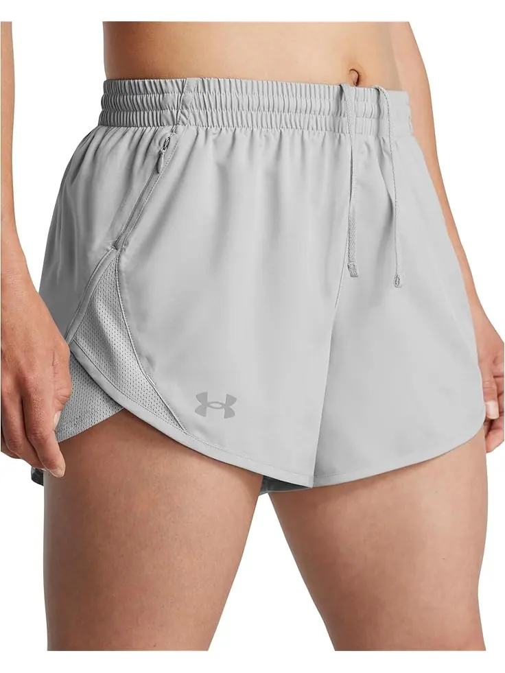Шорты Under Armour Fly By Heathered Shorts — изображение 3 из 4, серый/серый