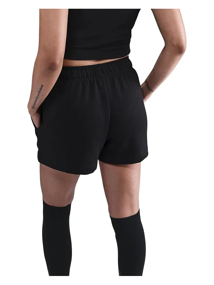 Шорты Nike Sportswear Club Fleece Mid-rise Shorts — изображение 3 из 3, черный/белый