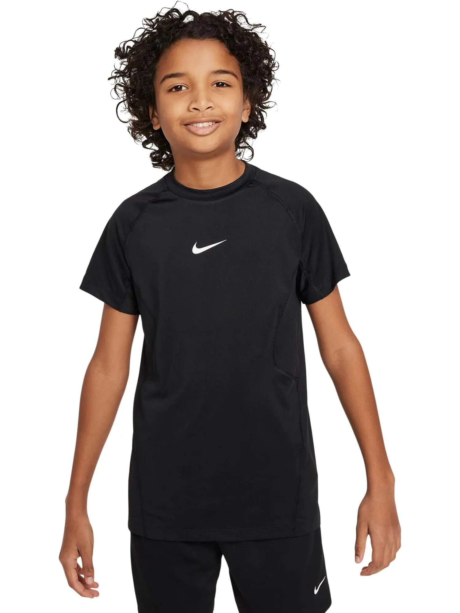 Топы с короткими рукавами Dri-FIT Nike Kids — изображение 1 из 5, черный/белый