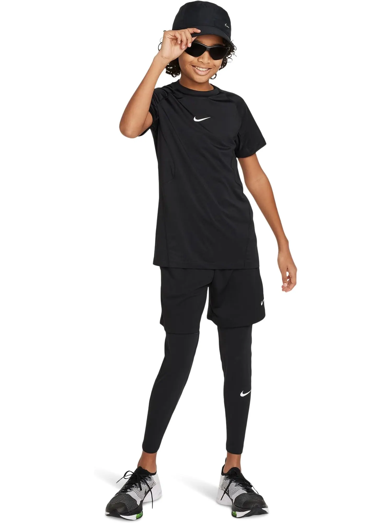 Топы с короткими рукавами Dri-FIT Nike Kids — изображение 5 из 5, черный/белый