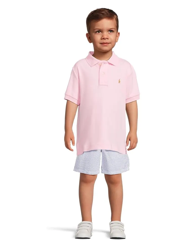 Поло Polo Ralph Lauren Kids Soft Cotton Polo Shirt — изображение 1 из 4, розовый