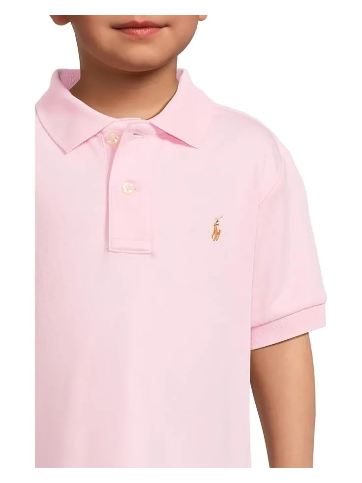 Поло Polo Ralph Lauren Kids Soft Cotton Polo Shirt — изображение 3 из 4, розовый