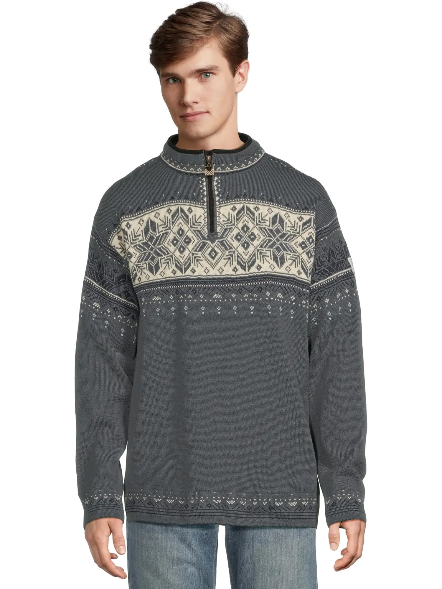 Свитер Dale of Norway Men's Blyfjell Sweater — изображение 1 из 5, белый/темно-синий