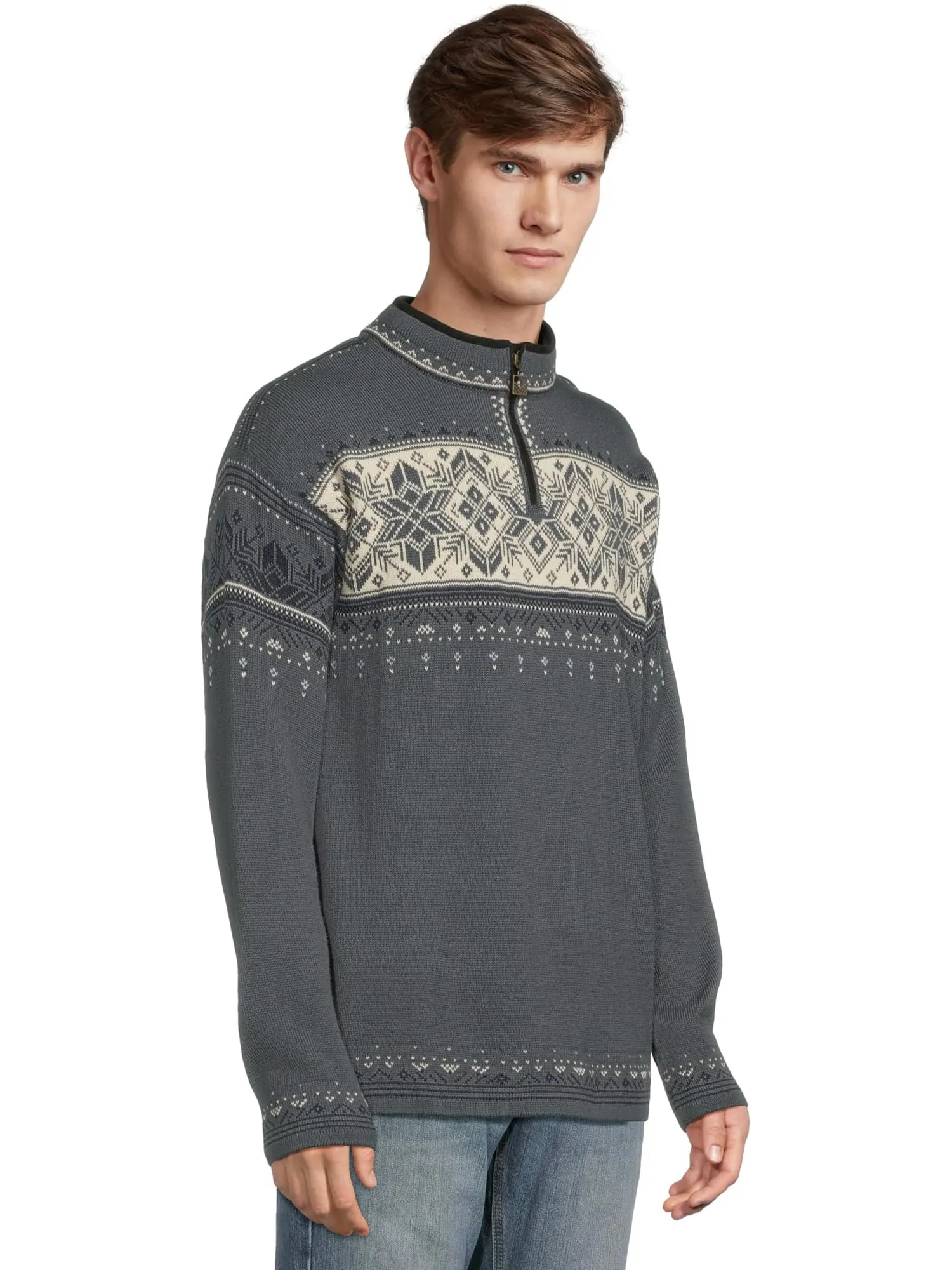 Свитер Dale of Norway Men's Blyfjell Sweater — изображение 2 из 5, белый/темно-синий