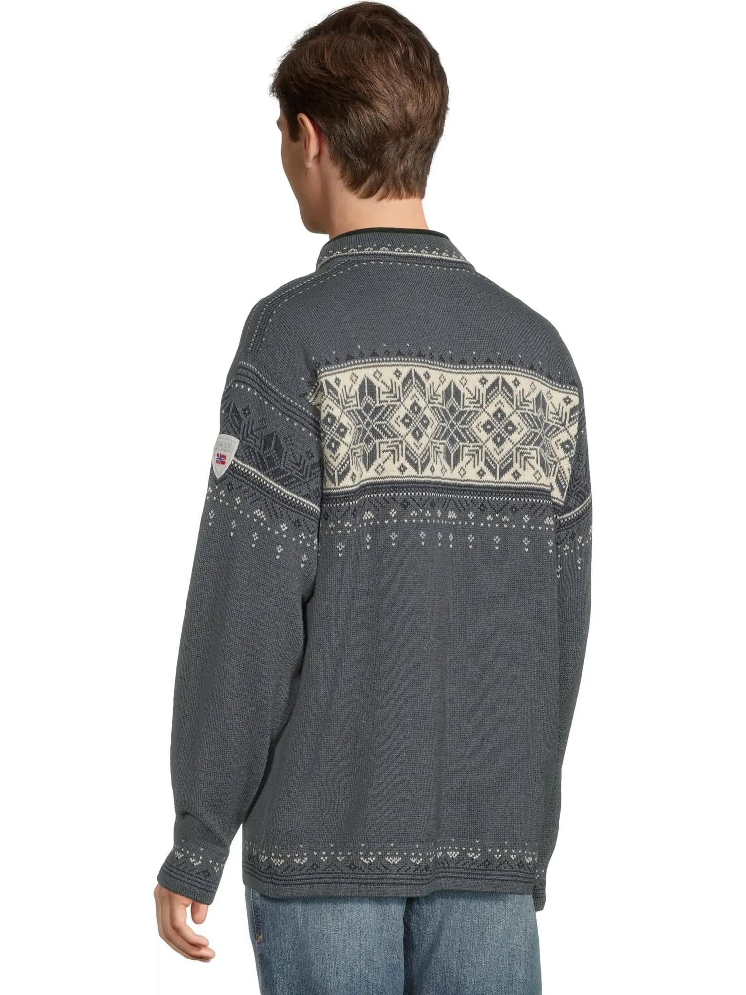Свитер Dale of Norway Men's Blyfjell Sweater — изображение 3 из 5, белый/темно-синий