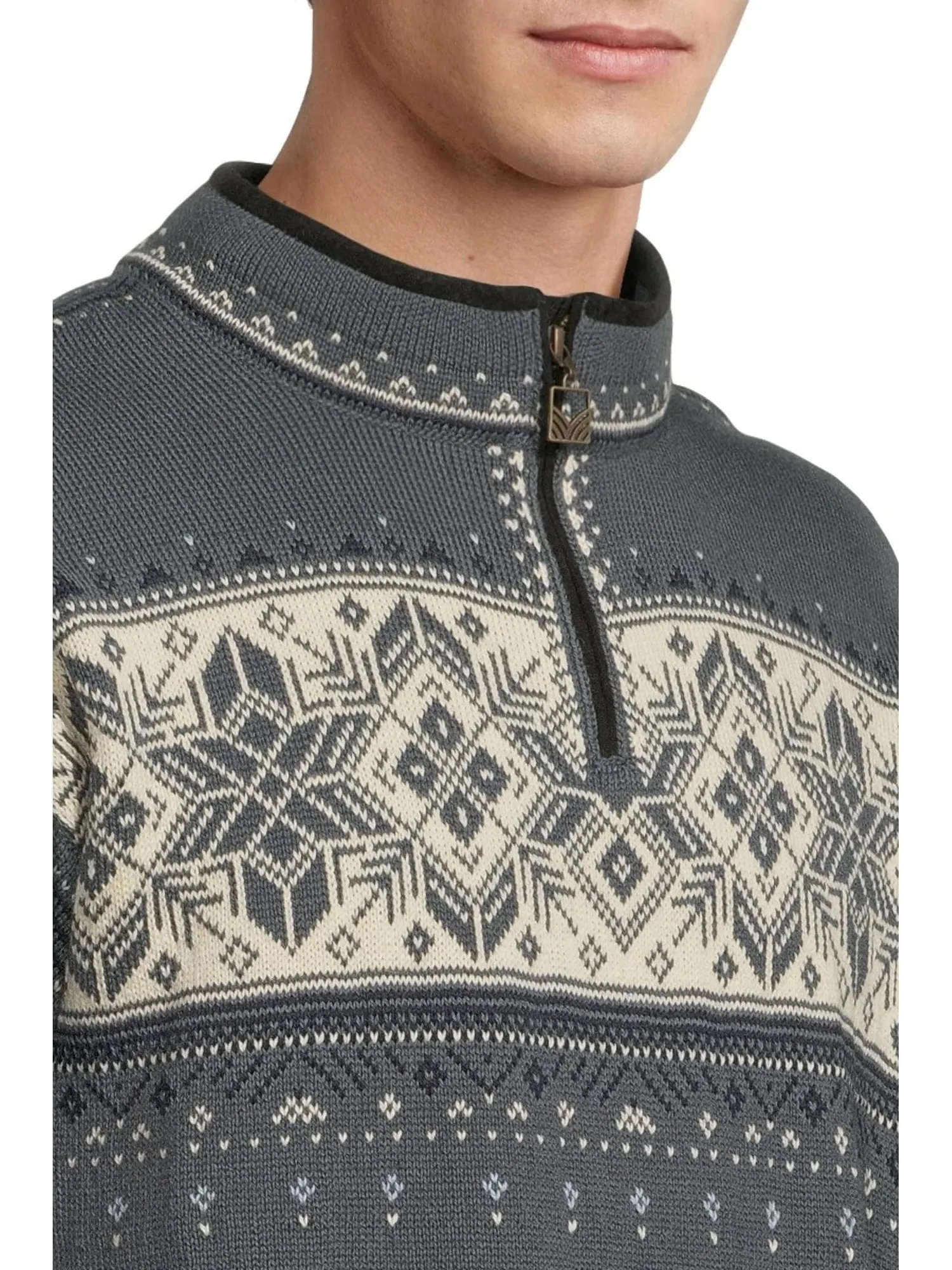 Свитер Dale of Norway Men's Blyfjell Sweater — изображение 4 из 5, белый/темно-синий