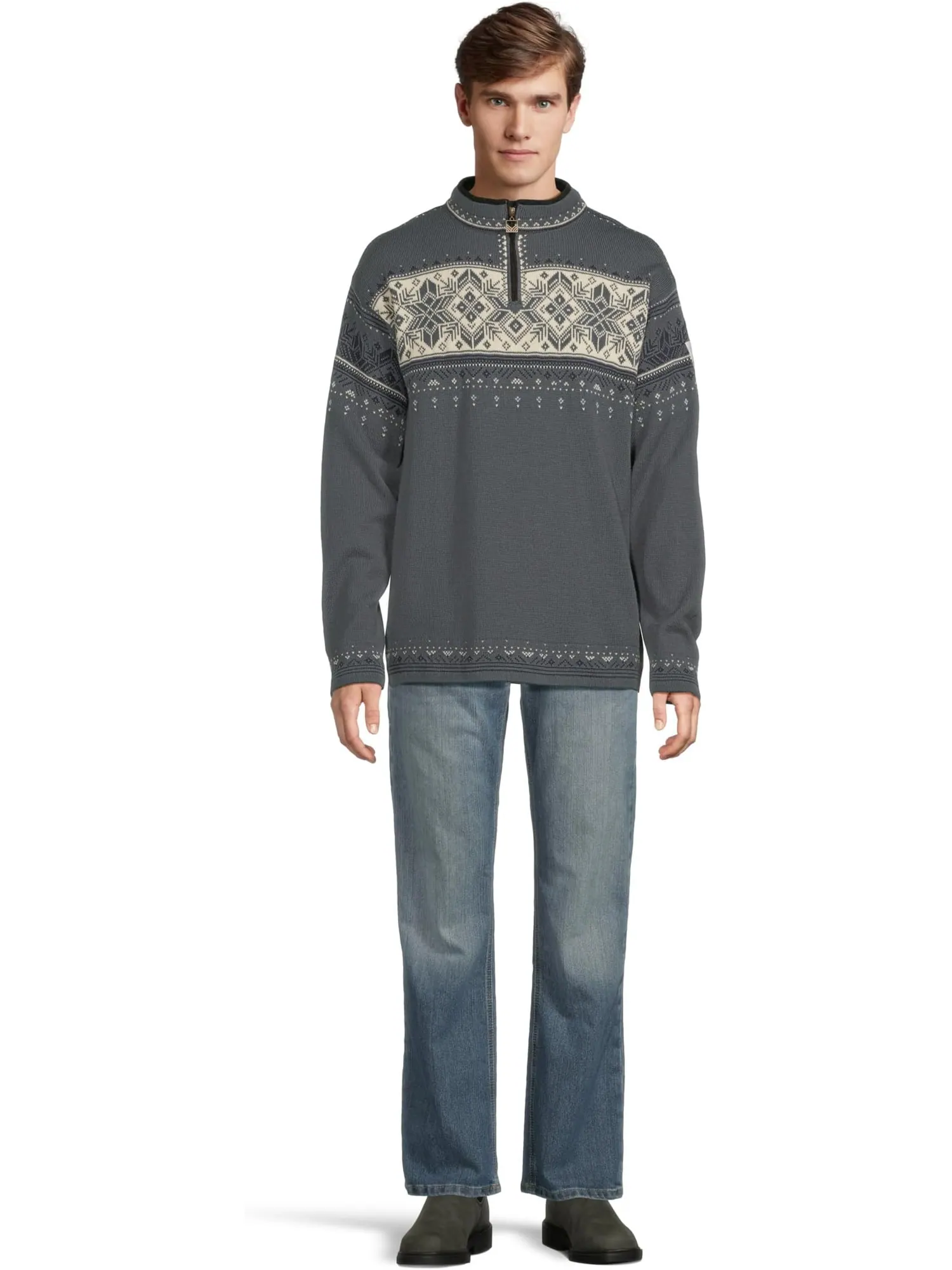 Свитер Dale of Norway Men's Blyfjell Sweater — изображение 5 из 5, белый/темно-синий