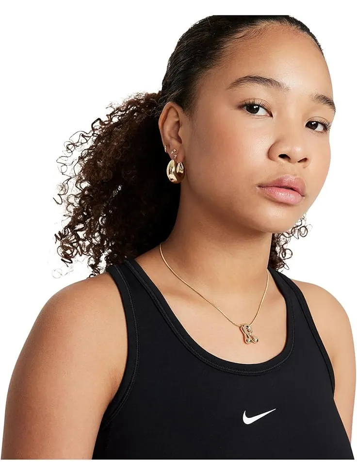 Топ Nike Kids One Fitted Dri-FIT Tank — изображение 3 из 4, черный/белый