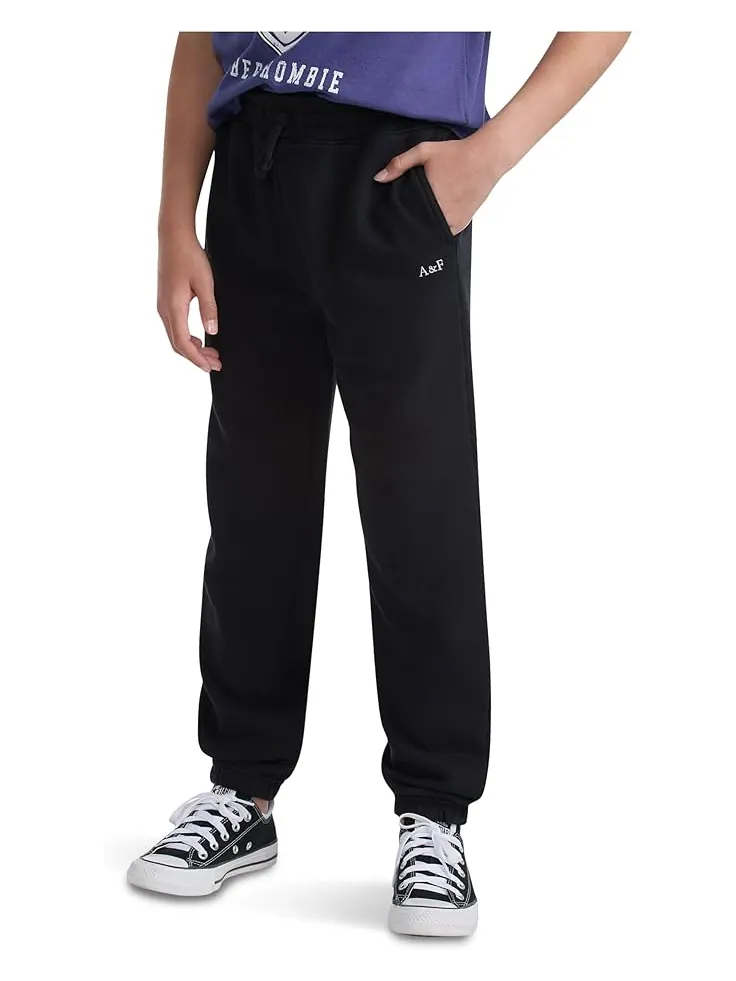 Брюки abercrombie kids Essential Fleece Jogger — изображение 1 из 3, антрацит