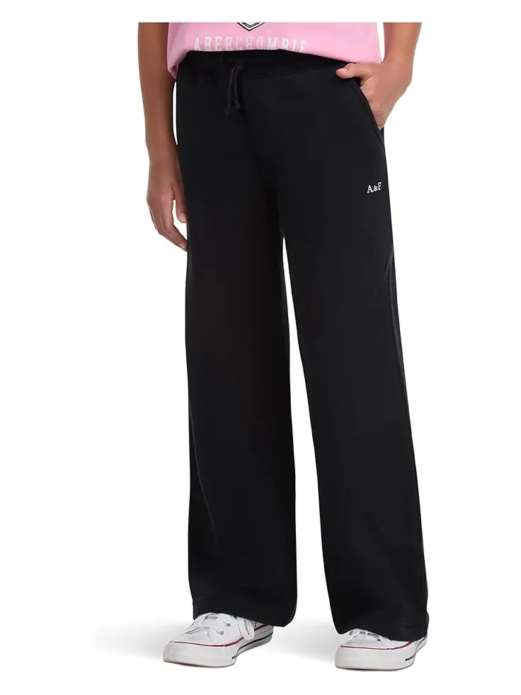 Брюки abercrombie kids Essential Wide Leg Fleece Pants — изображение 1 из 3, антрацит