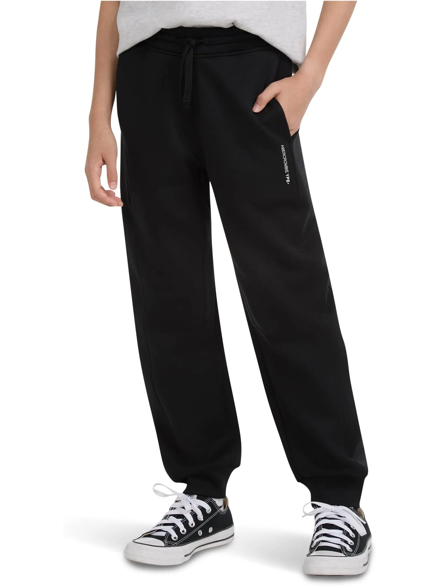 Брюки abercrombie kids Neoknit Slim Joggers — изображение 1 из 4, черный черный