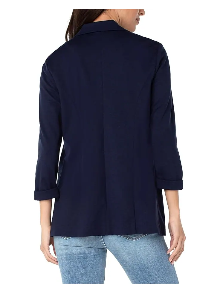 Блейзер Liverpool Los Angeles Petite Boyfriend Blazer with Princess Darts Super Stretch Ponte — изображение 2 из 3, синий