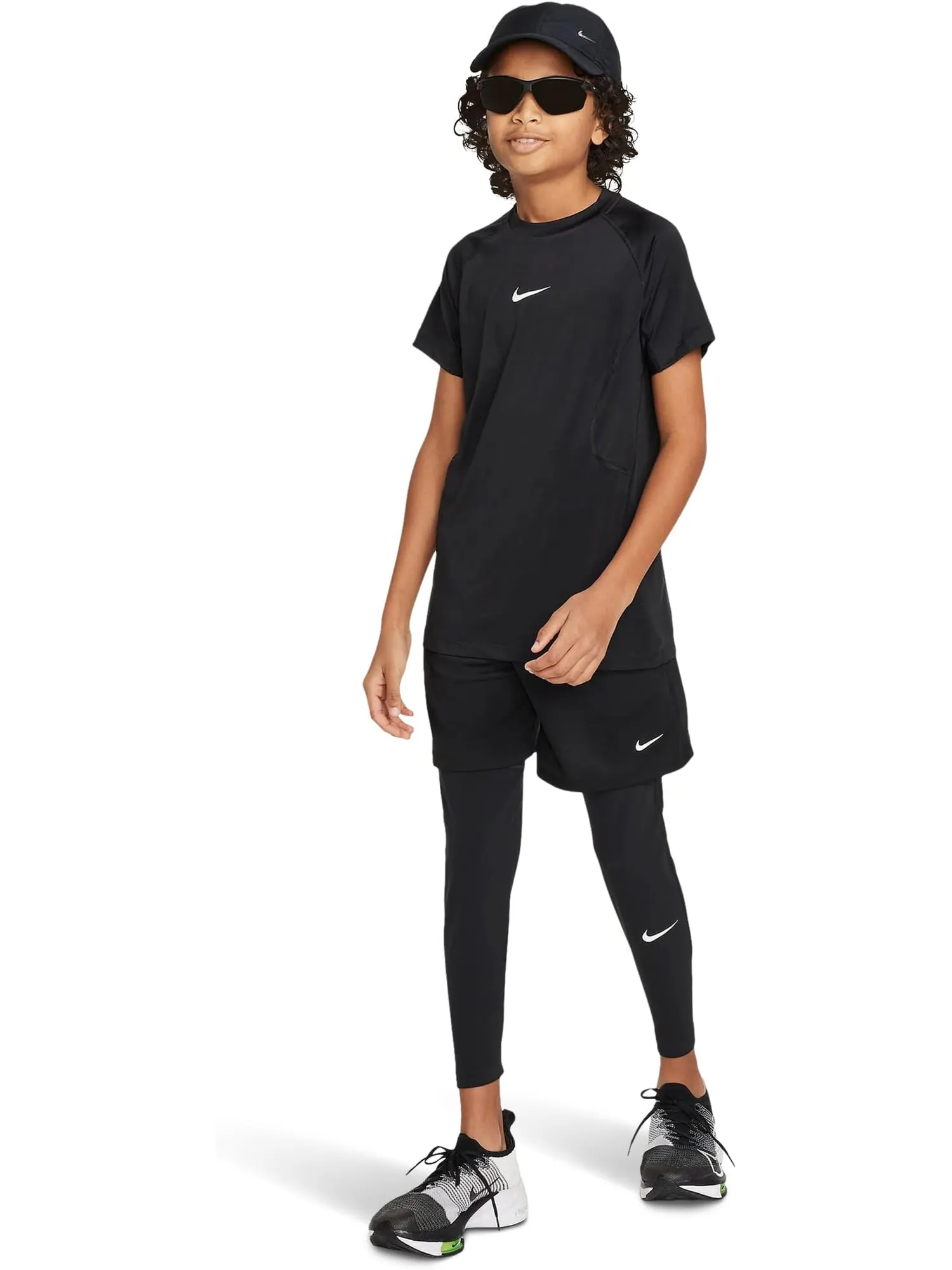 Брюки Nike Kids Pro Dri-fit Tights — изображение 4 из 4, черный/черный