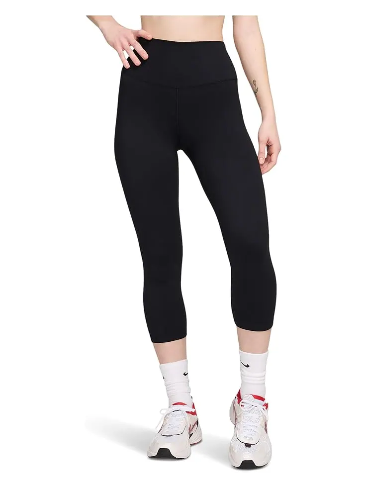 Брюки Nike One High-Waisted Crop Leggings — изображение 1 из 4, черный