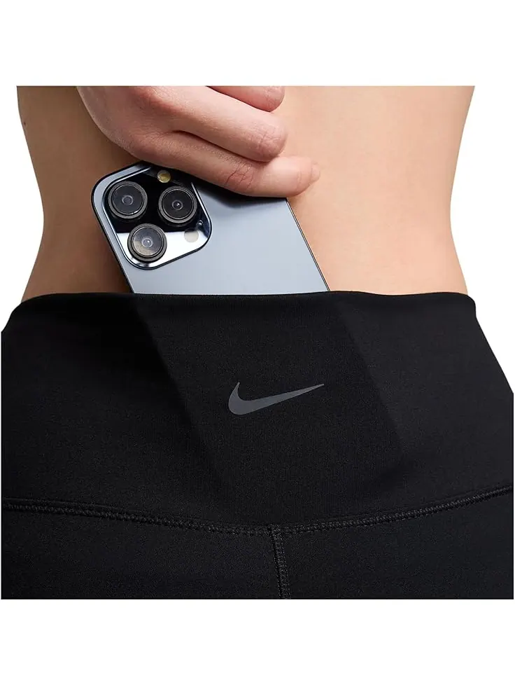 Брюки Nike One High-Waisted Crop Leggings — изображение 3 из 4, черный