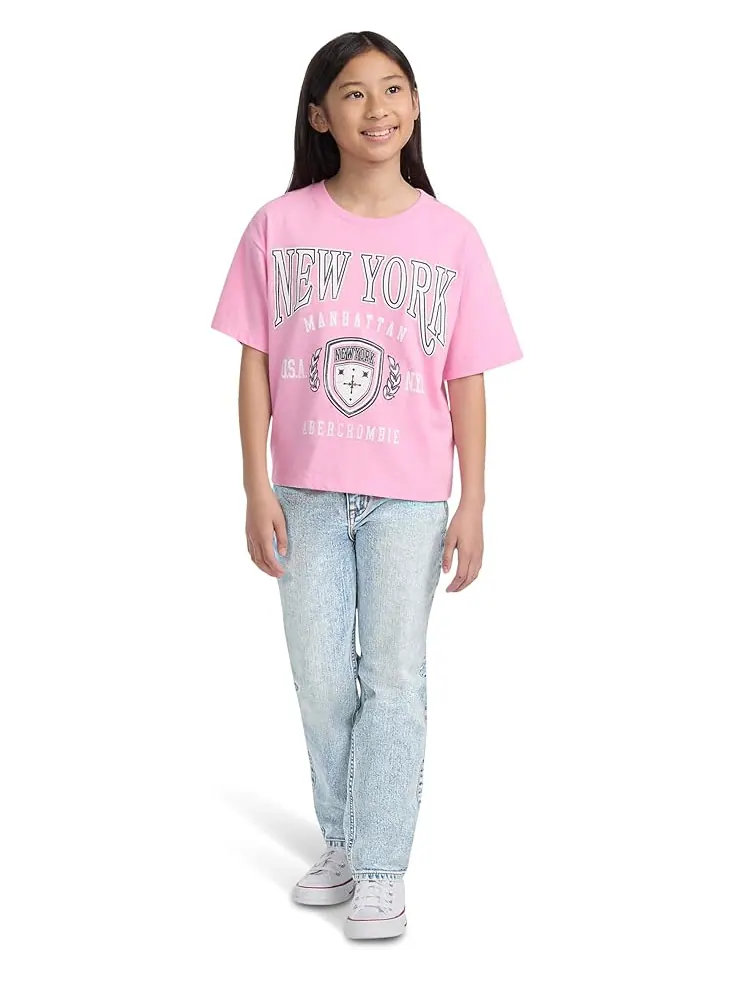 Джинсы abercrombie kids High Rise 90s Straight Jeans — изображение 5 из 5, серый