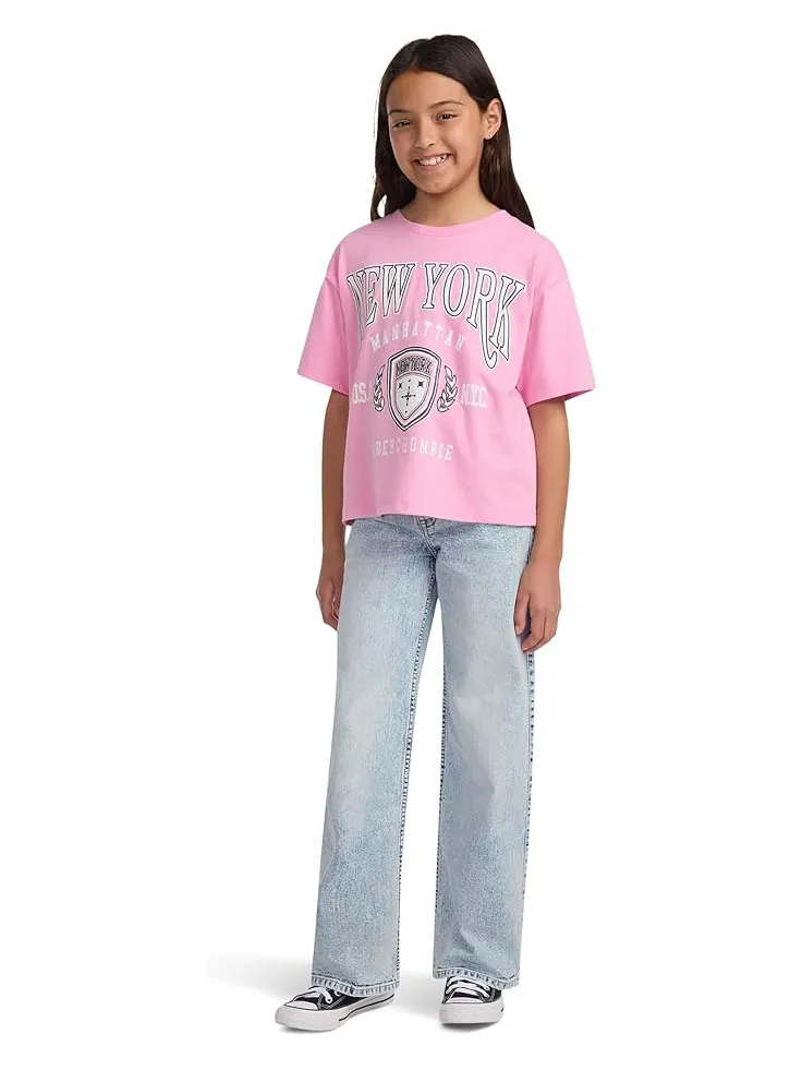 Джинсы abercrombie kids High Rise Wide Leg Jeans — изображение 4 из 4, серый