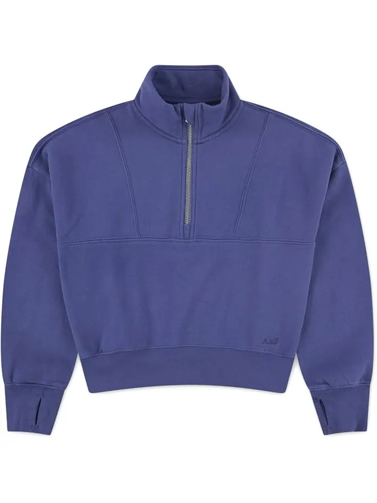 Пуловер abercrombie kids Essential Quarter Zip Pullover — изображение 1 из 1, синий