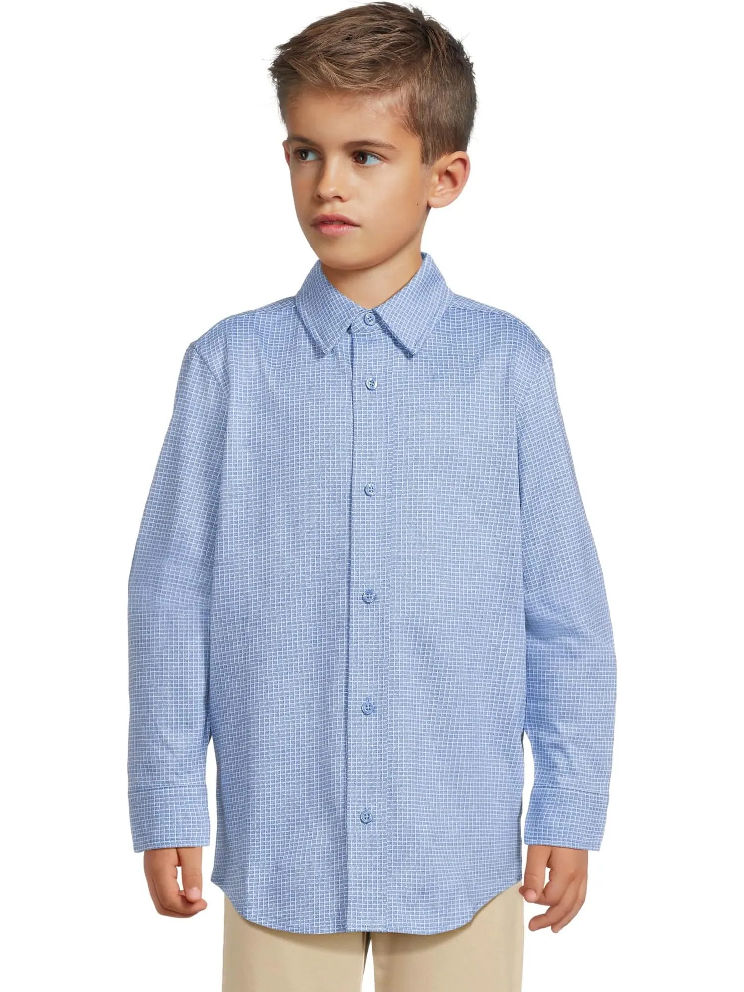 Рубашка для мальчиков Xc Flex Stretch с длинным рукавом Johnston & Murphy Kids — изображение 1 из 4, синий