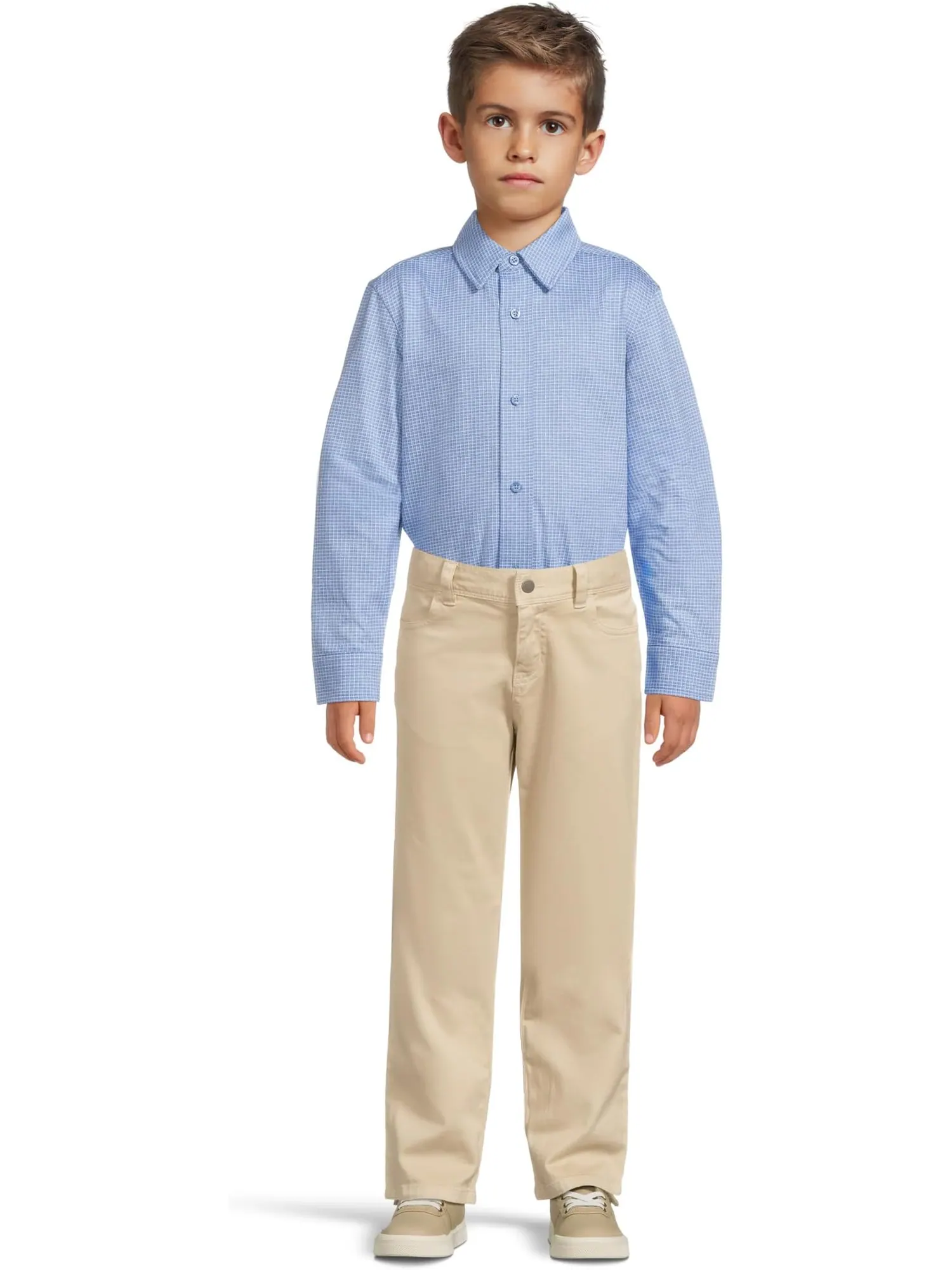 Рубашка для мальчиков Xc Flex Stretch с длинным рукавом Johnston & Murphy Kids — изображение 4 из 4, синий