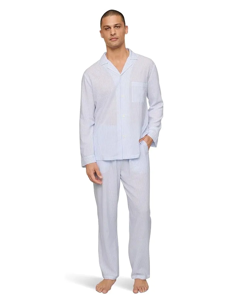 Пижама Eberjey Nautico Long Pj Set — изображение 1 из 3, белый/синий