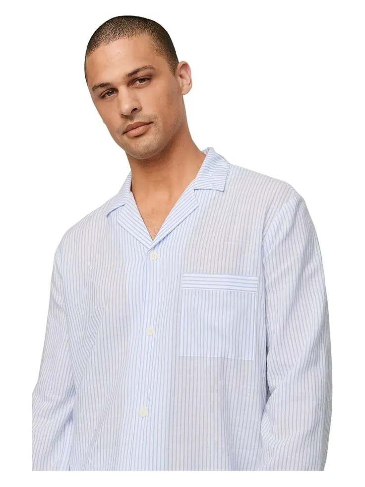 Пижама Eberjey Nautico Long Pj Set — изображение 3 из 3, белый/синий
