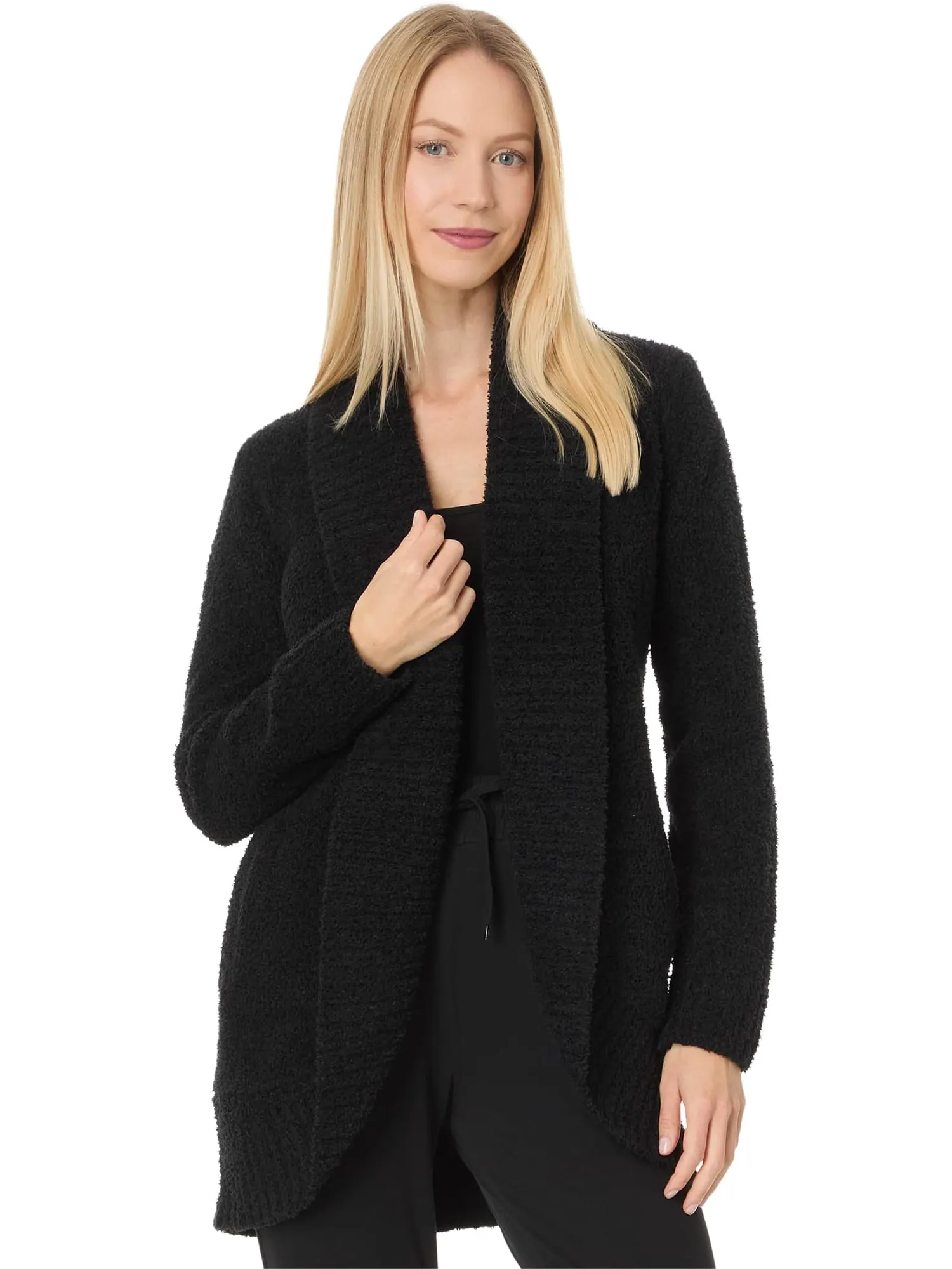 Кардиган Barefoot Dreams CozyChic Chenille Shawl Cardigan — изображение 1 из 4, черный