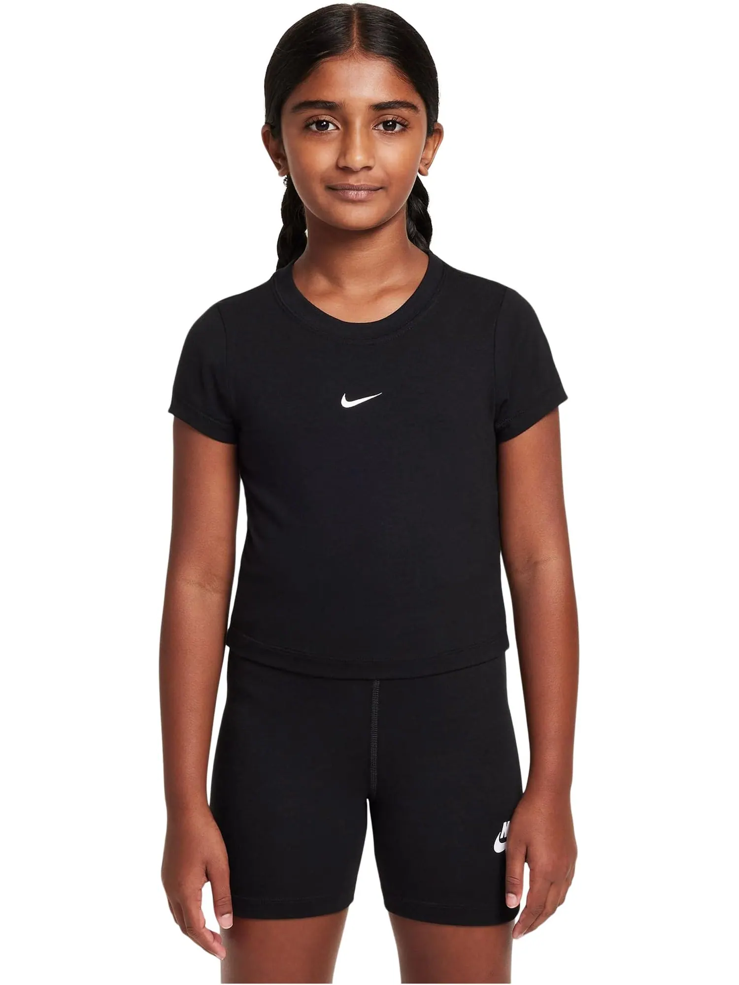 Футболка Nike Kids Sportswear Cropped T-shirt — изображение 1 из 4, черный
