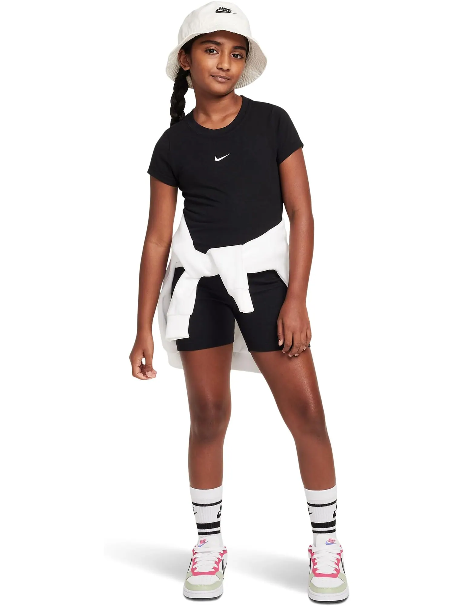 Футболка Nike Kids Sportswear Cropped T-shirt — изображение 4 из 4, черный
