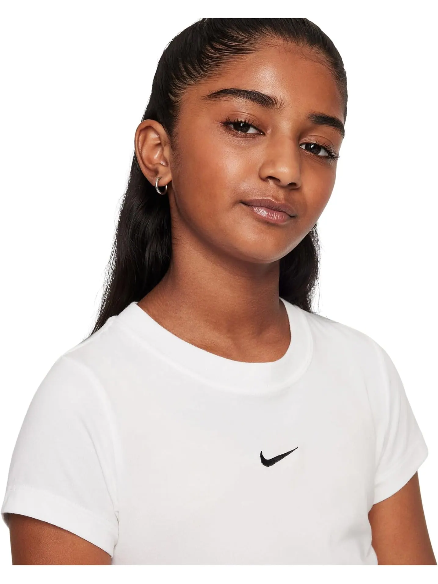 Спортивная укороченная футболка Nike Kids — изображение 3 из 4, белый