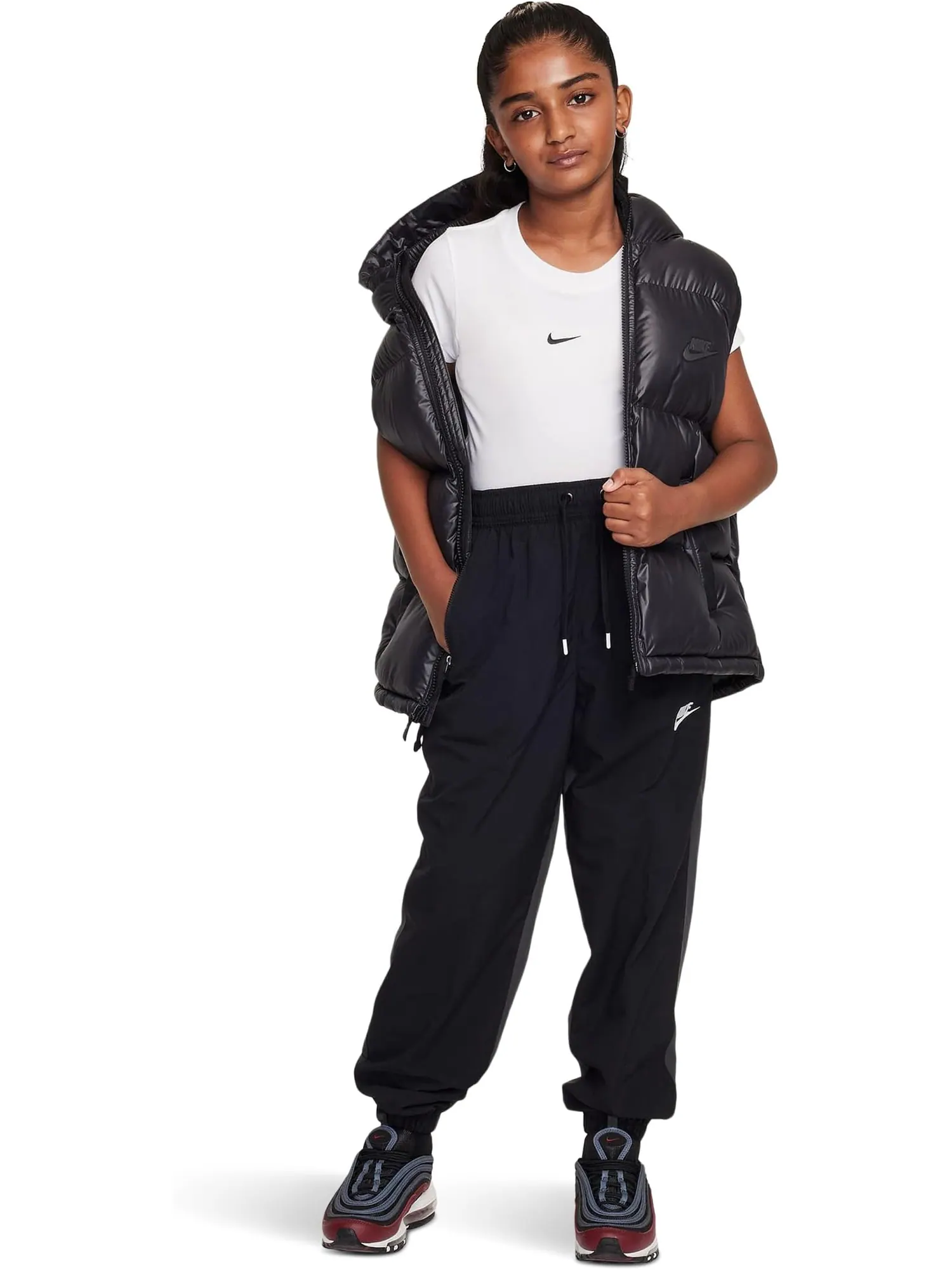 Спортивная укороченная футболка Nike Kids — изображение 4 из 4, белый