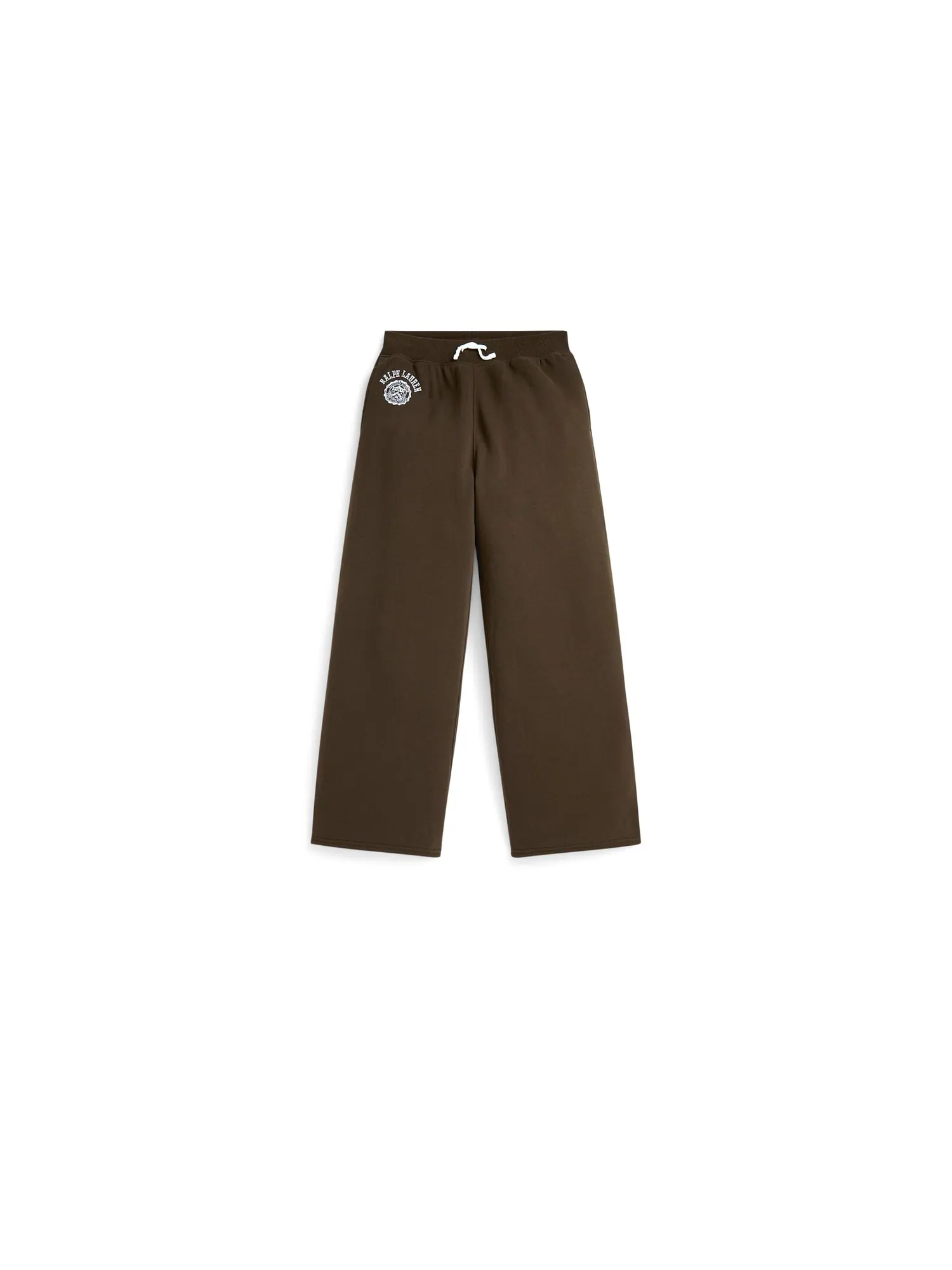 Брюки Polo Ralph Lauren Kids Logo Crest Fleece Wide-Leg Pants — изображение 1 из 2, коричневый