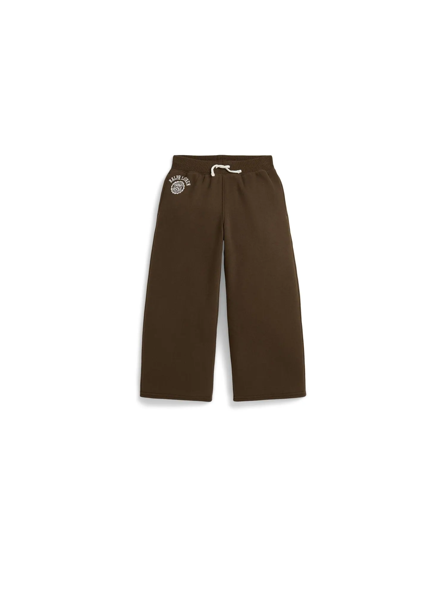 Брюки Polo Ralph Lauren Kids Logo Crest Fleece Wide-Leg Pants — изображение 1 из 2, коричневый