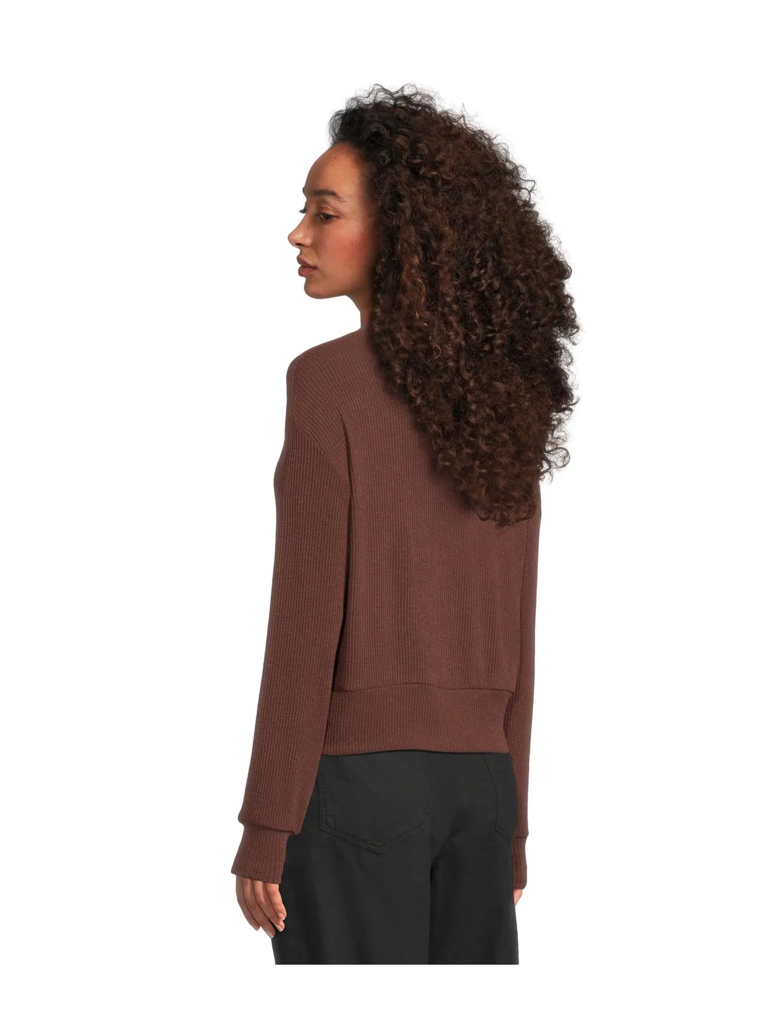 Свитер Michael Stars Ilsa V-neck Cardigan — изображение 3 из 5, эспрессо