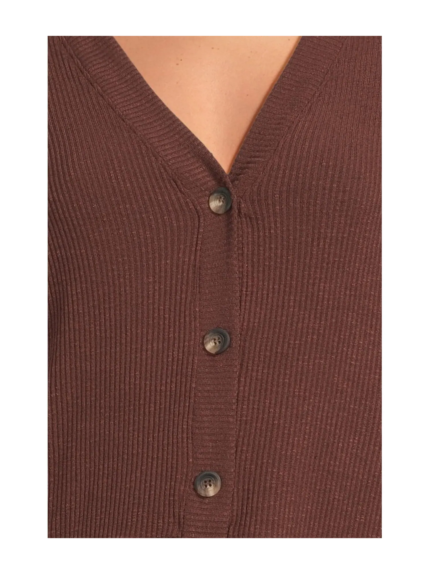 Свитер Michael Stars Ilsa V-neck Cardigan — изображение 4 из 5, эспрессо