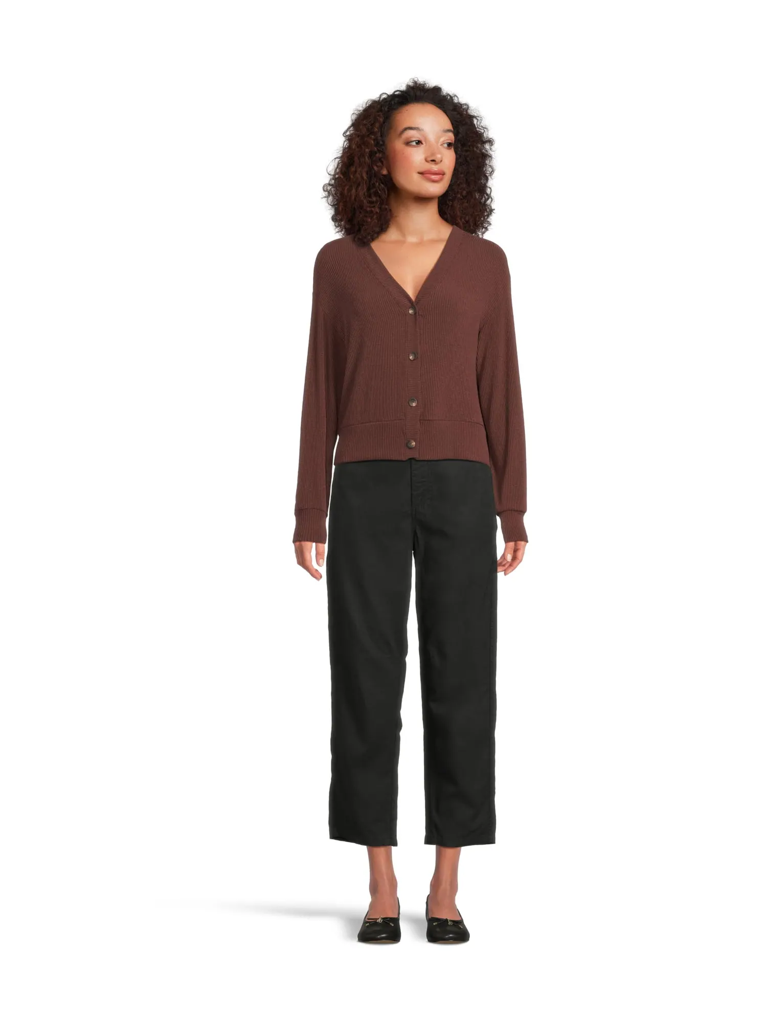 Свитер Michael Stars Ilsa V-neck Cardigan — изображение 5 из 5, эспрессо