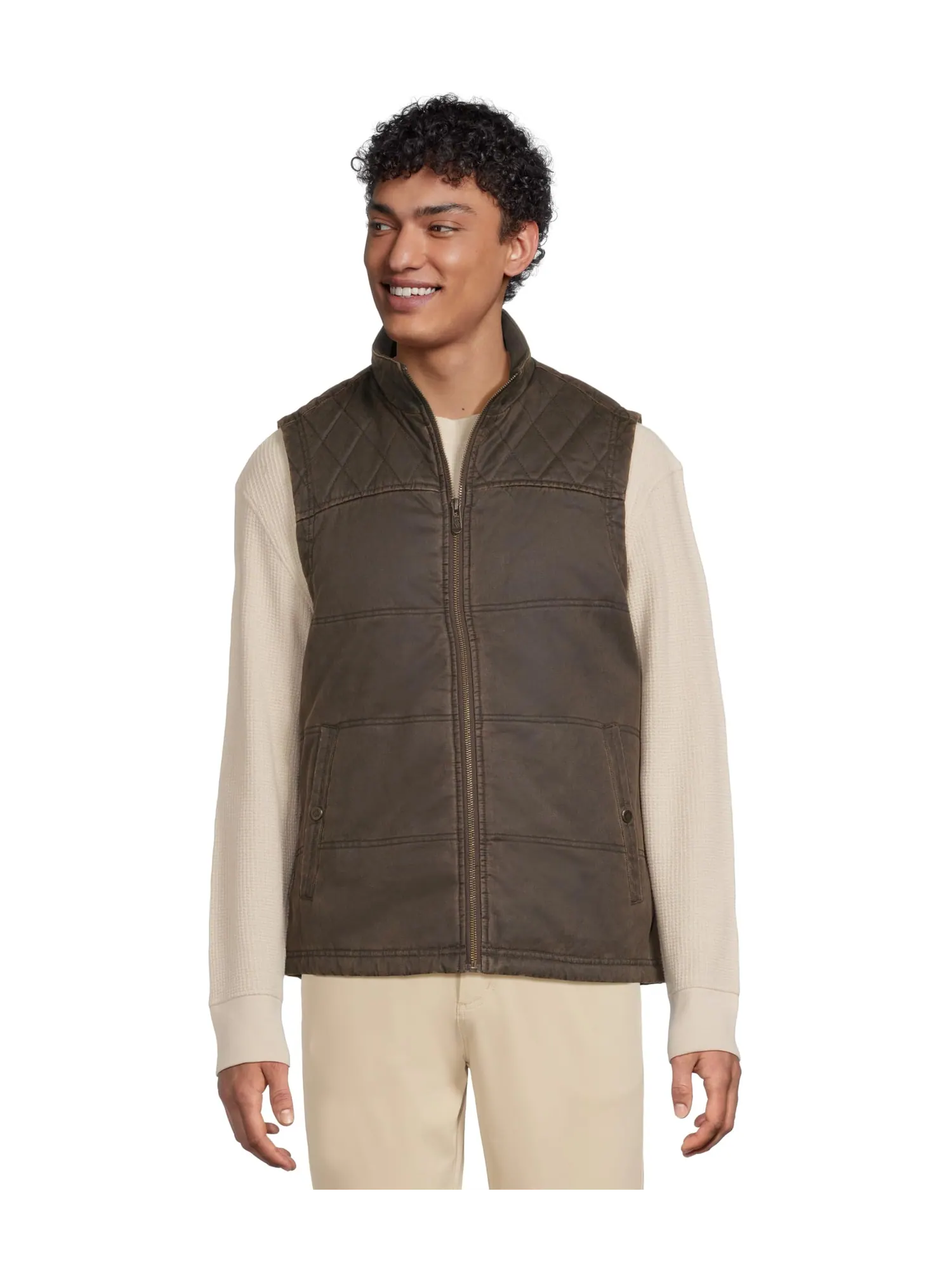Жилет Johnston & Murphy Antique Cotton Channel Quilted Vest — изображение 1 из 5, коричневый