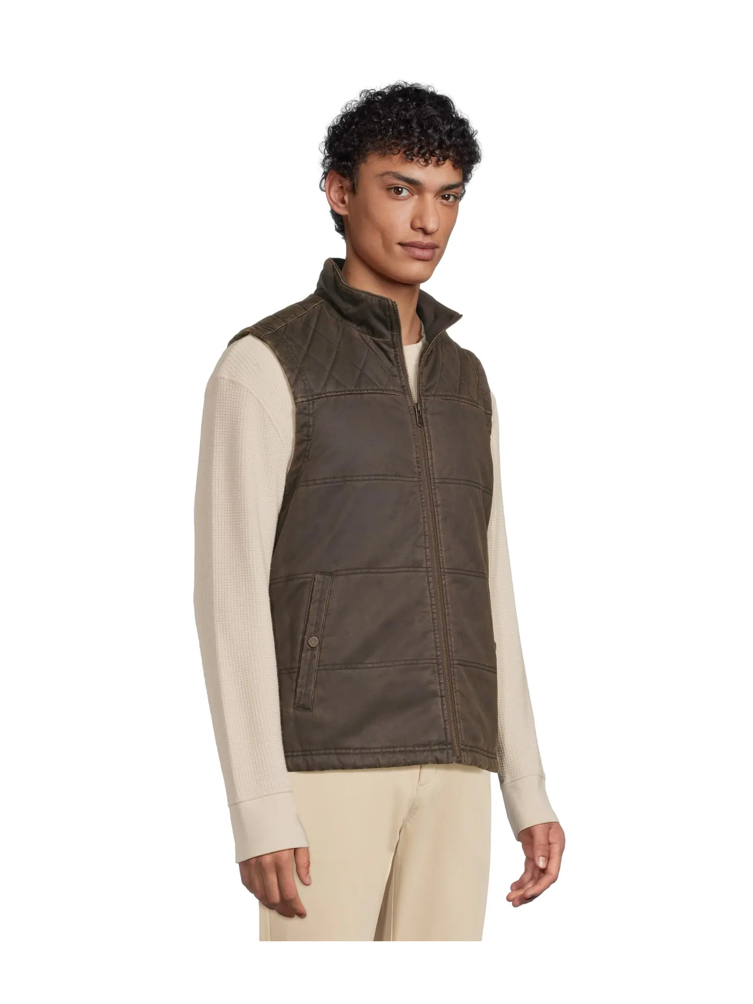 Жилет Johnston & Murphy Antique Cotton Channel Quilted Vest — изображение 2 из 5, коричневый
