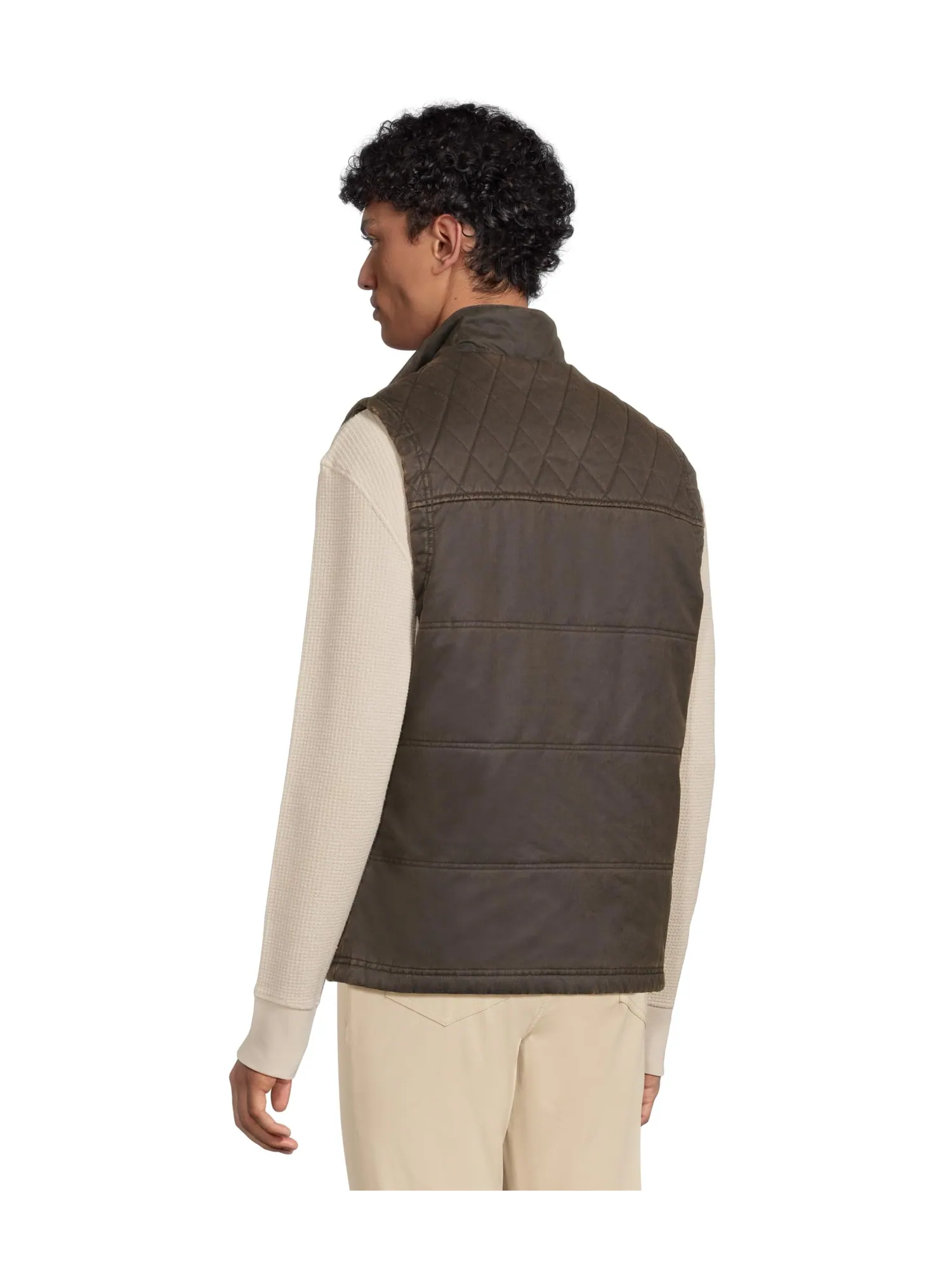 Жилет Johnston & Murphy Antique Cotton Channel Quilted Vest — изображение 3 из 5, коричневый