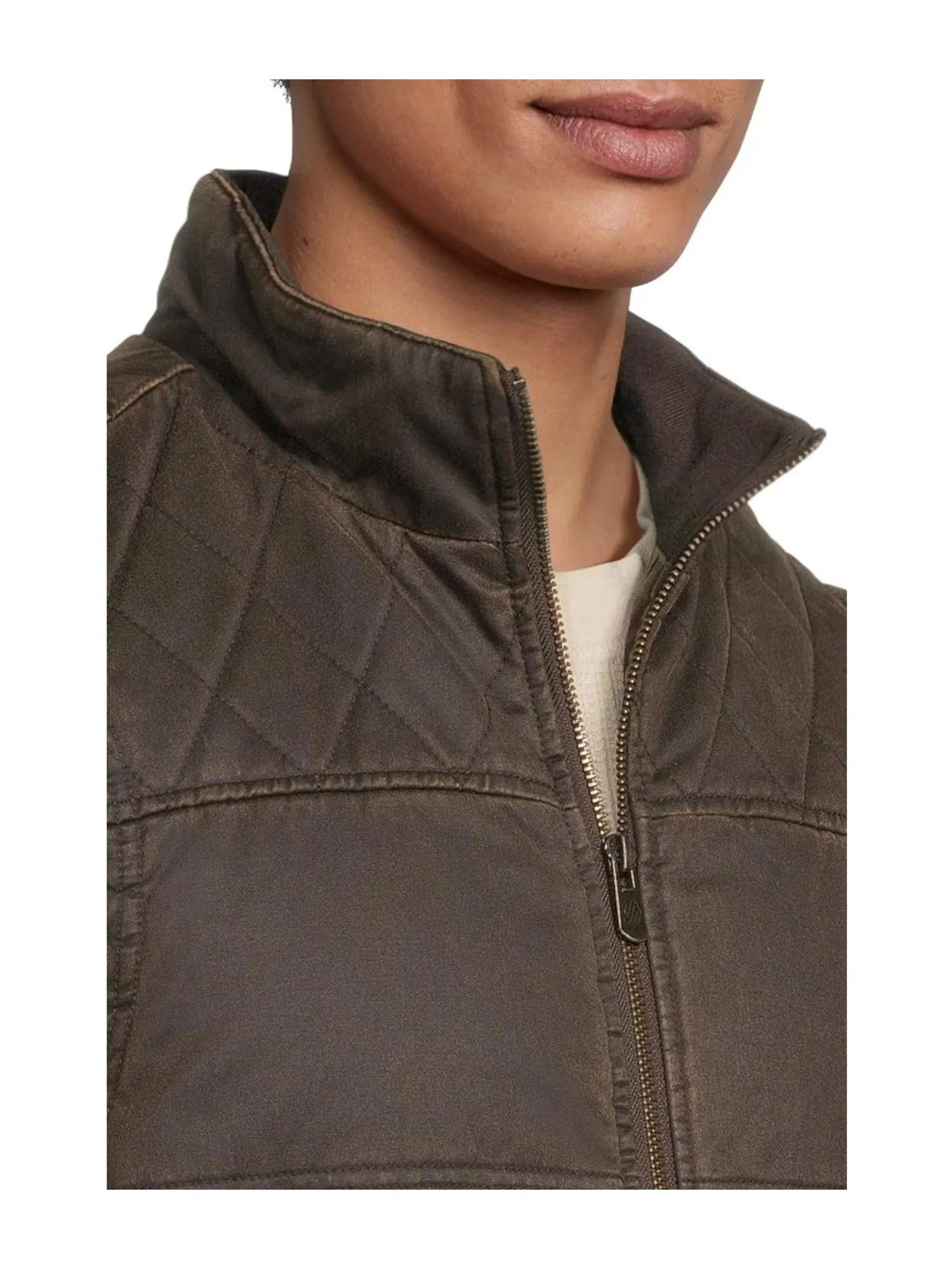 Жилет Johnston & Murphy Antique Cotton Channel Quilted Vest — изображение 4 из 5, коричневый