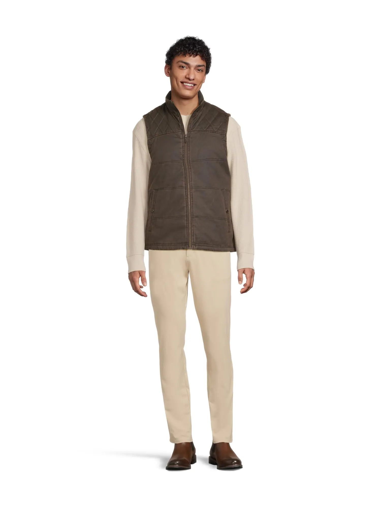 Жилет Johnston & Murphy Antique Cotton Channel Quilted Vest — изображение 5 из 5, коричневый