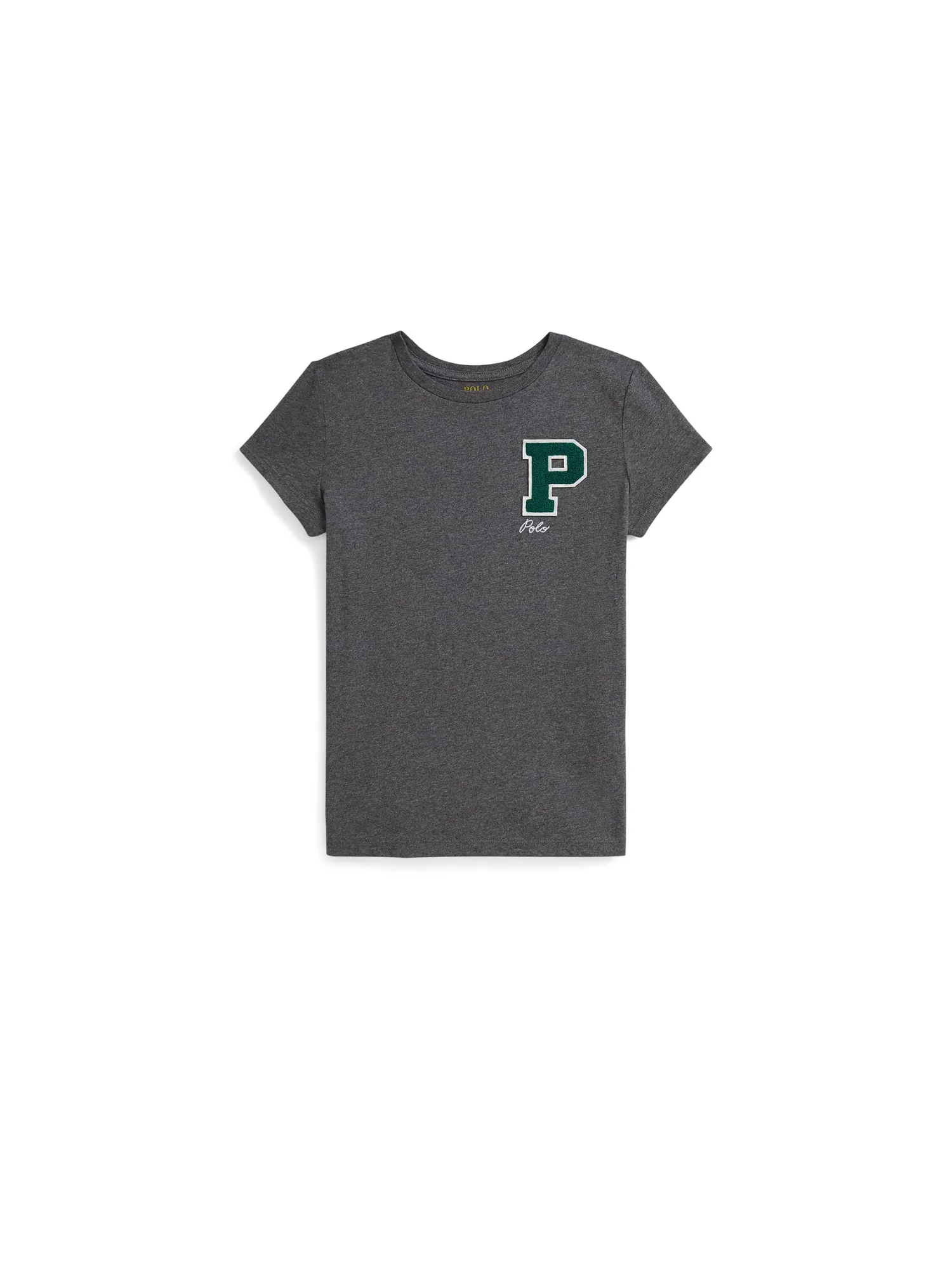 Футболка Polo Ralph Lauren Kids Cotton Jersey Letterman Tee — изображение 1 из 2, серый