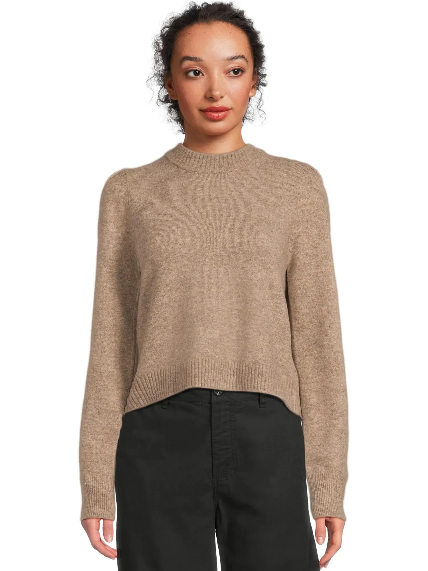 Пуловер Michael Stars Genova Puff Sleeve Pullover — бежевый