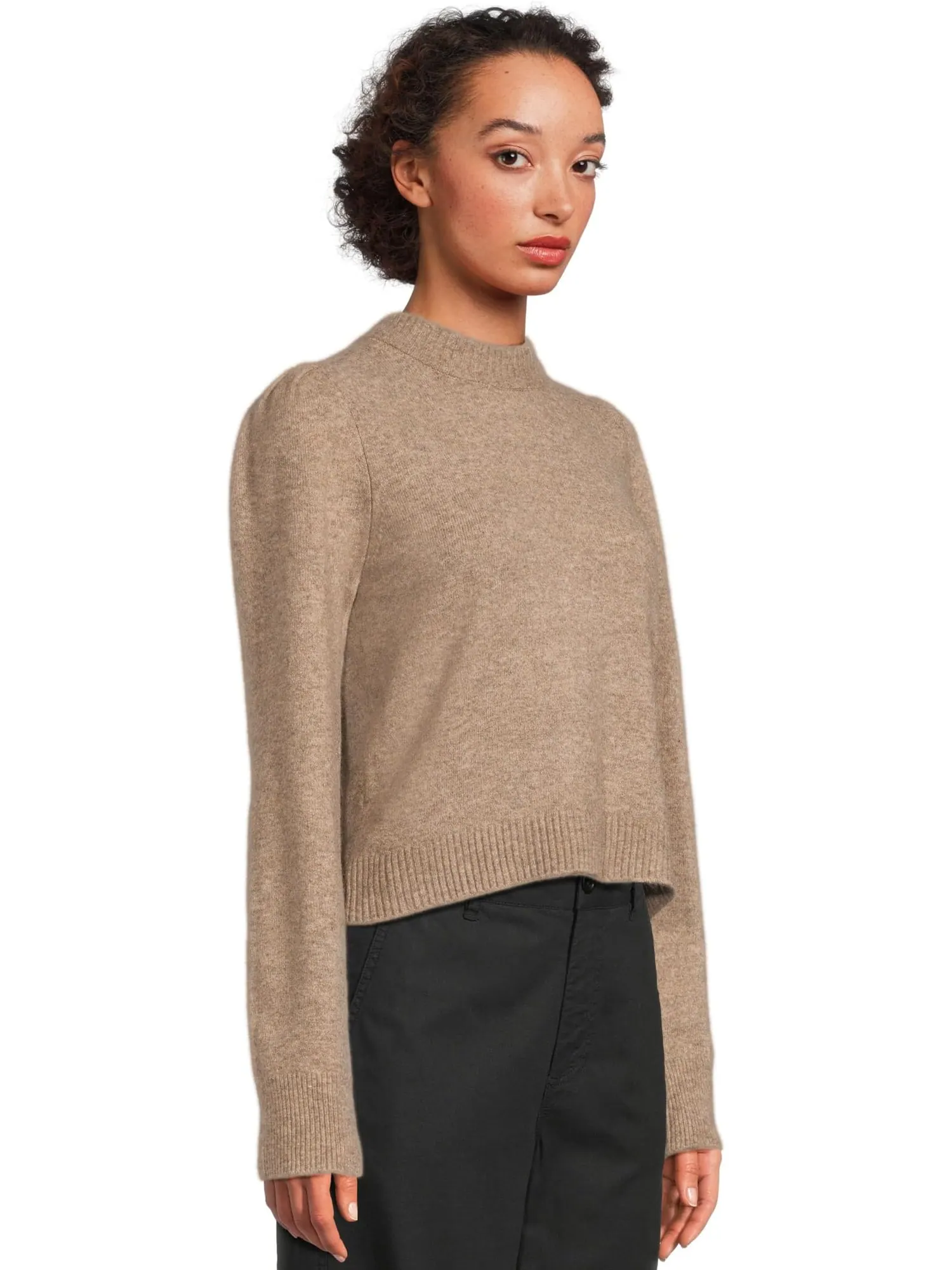 Пуловер Michael Stars Genova Puff Sleeve Pullover — изображение 2 из 5, овсяный