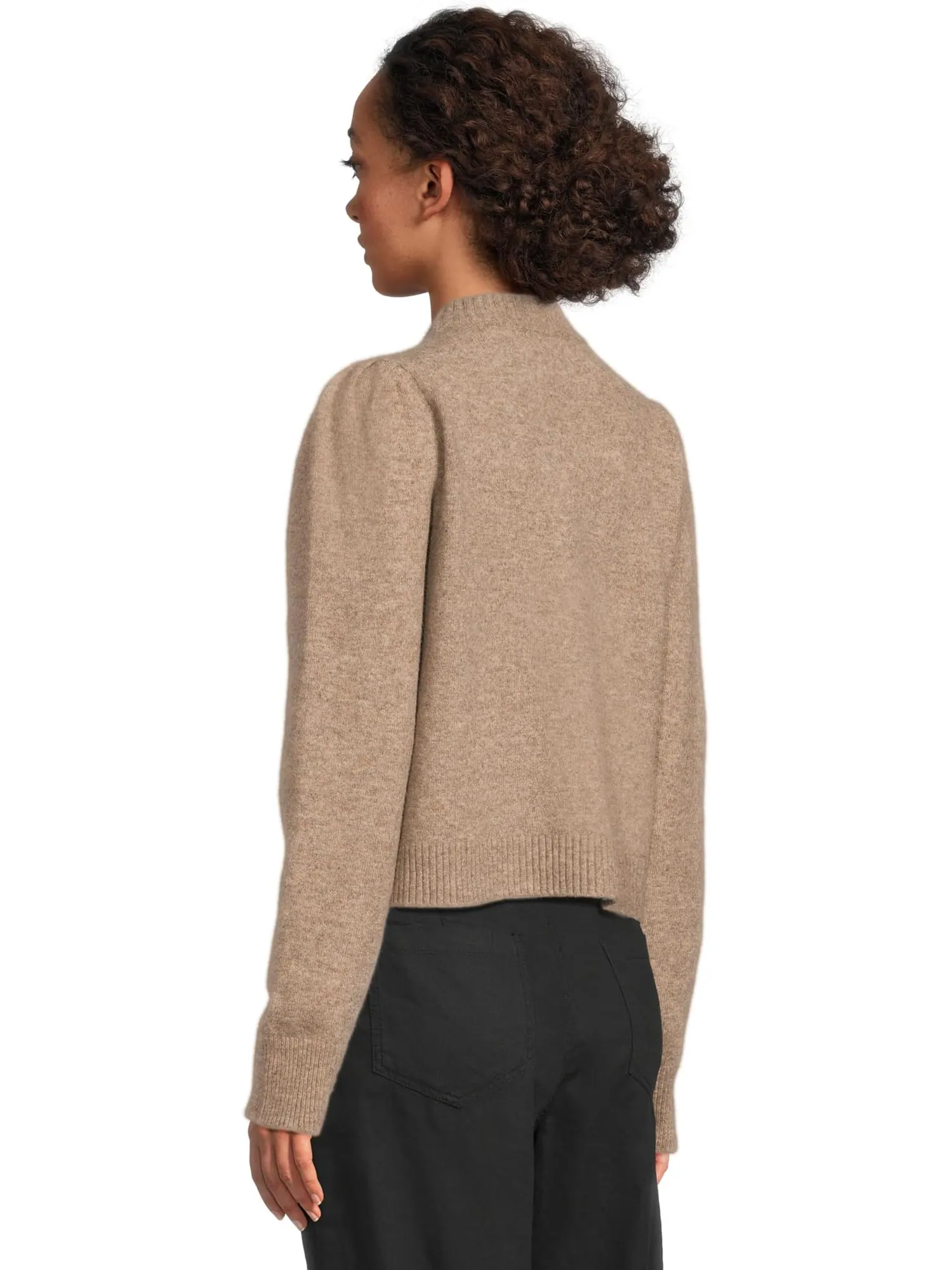 Пуловер Michael Stars Genova Puff Sleeve Pullover — изображение 3 из 5, овсяный