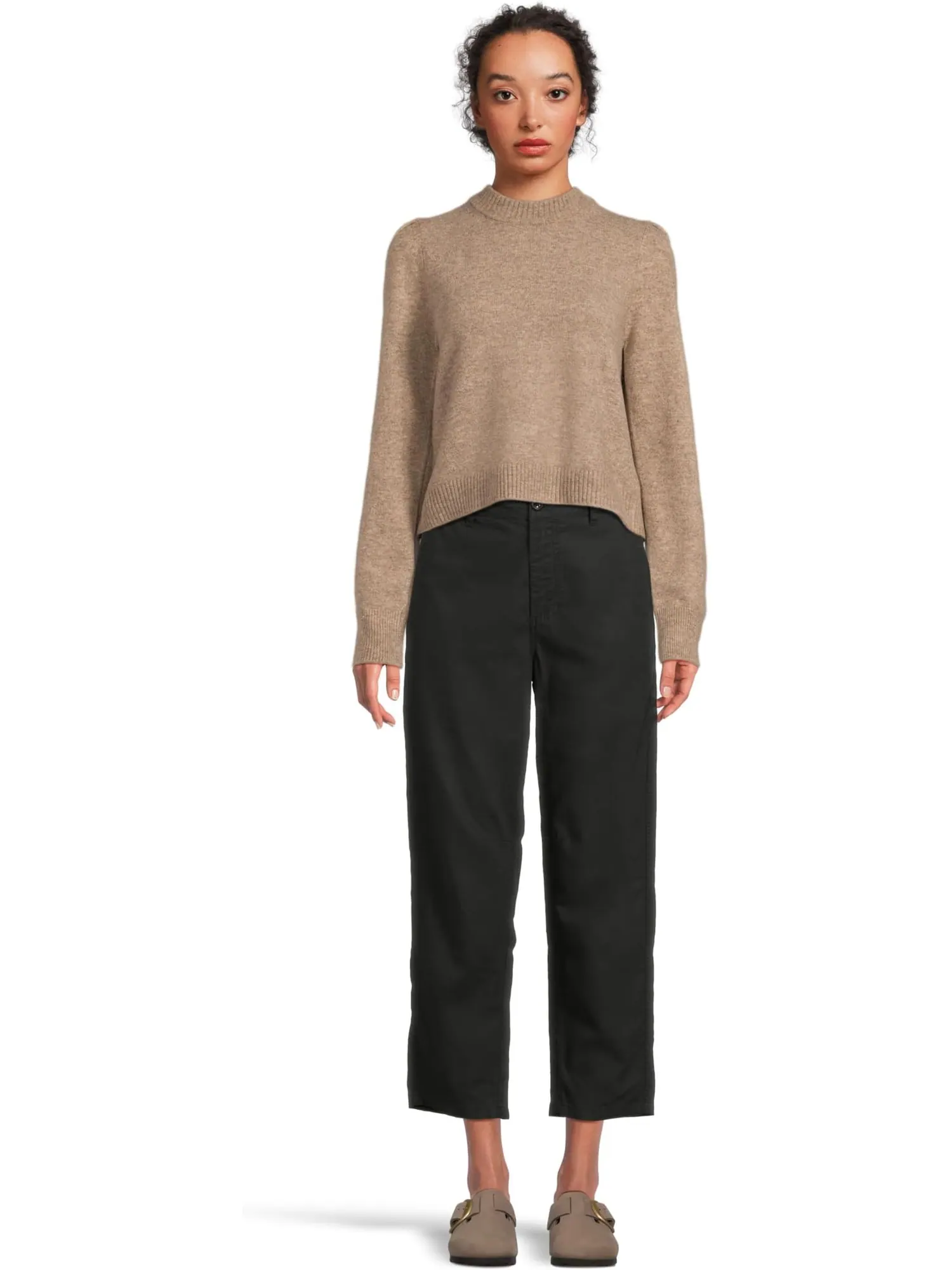 Пуловер Michael Stars Genova Puff Sleeve Pullover — изображение 5 из 5, овсяный
