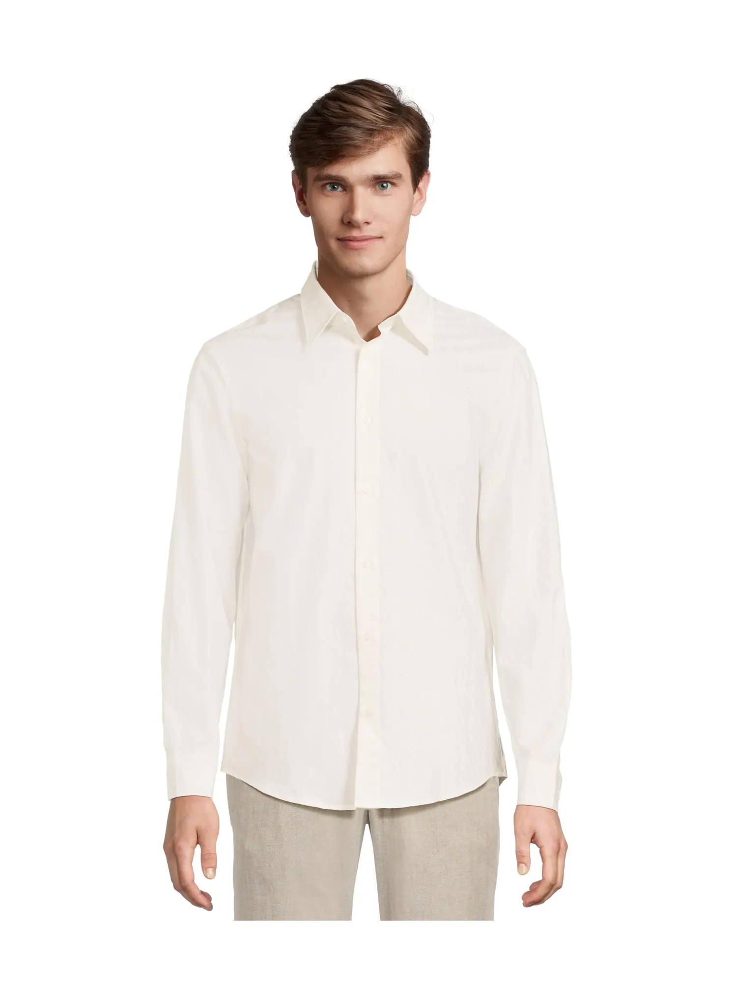 Топ Armani Exchange Cotton Jacquard Button Down — изображение 1 из 5, белый