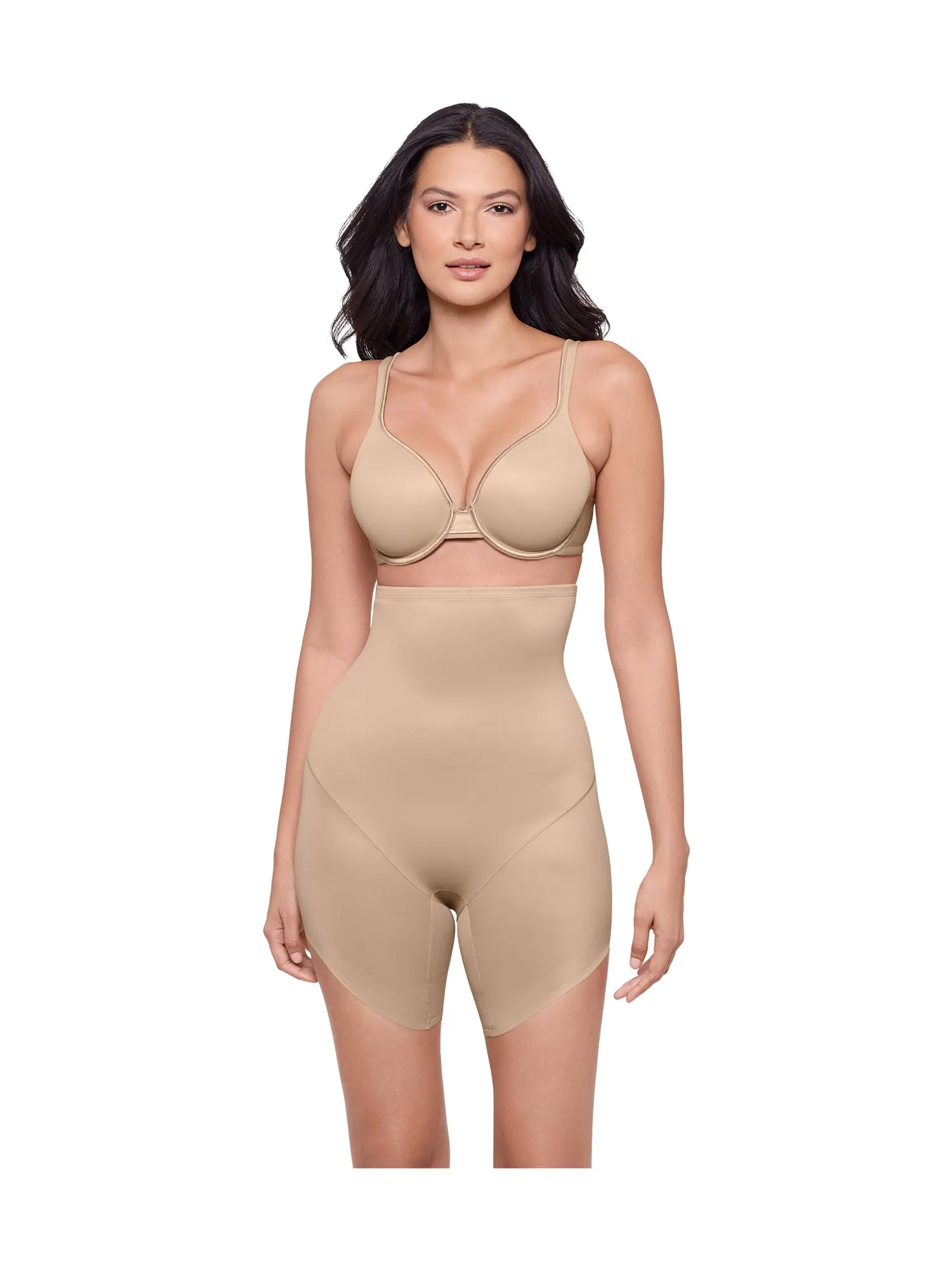 Шорты Miraclesuit Shapewear High-Waist Slanted Hem Shaping Shorts 2448 — изображение 1 из 2, бежевый