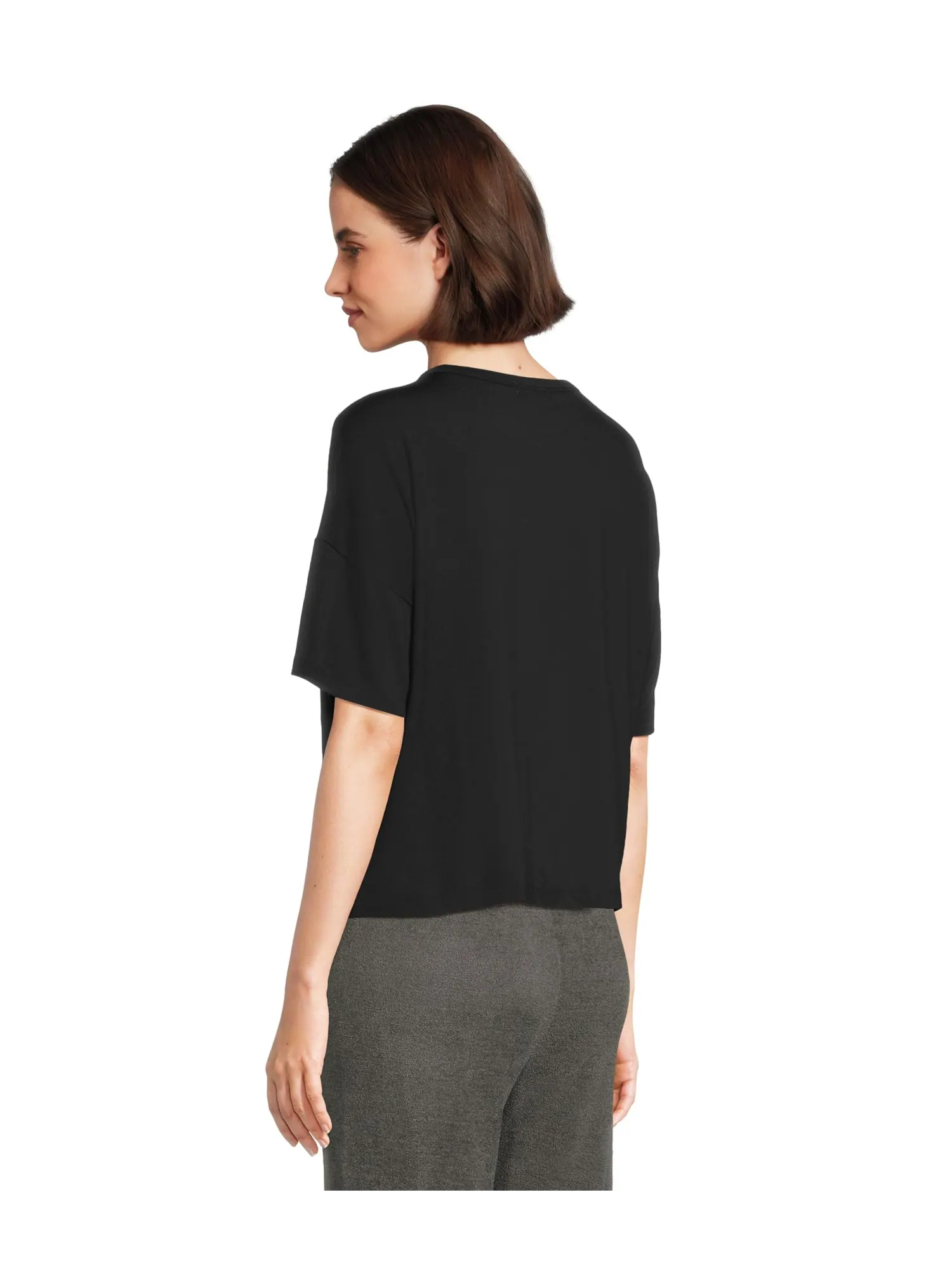 Футболка Barefoot Dreams Ultra Soft Jersey Short Sleeve Boxy Tee — изображение 3 из 5, черный